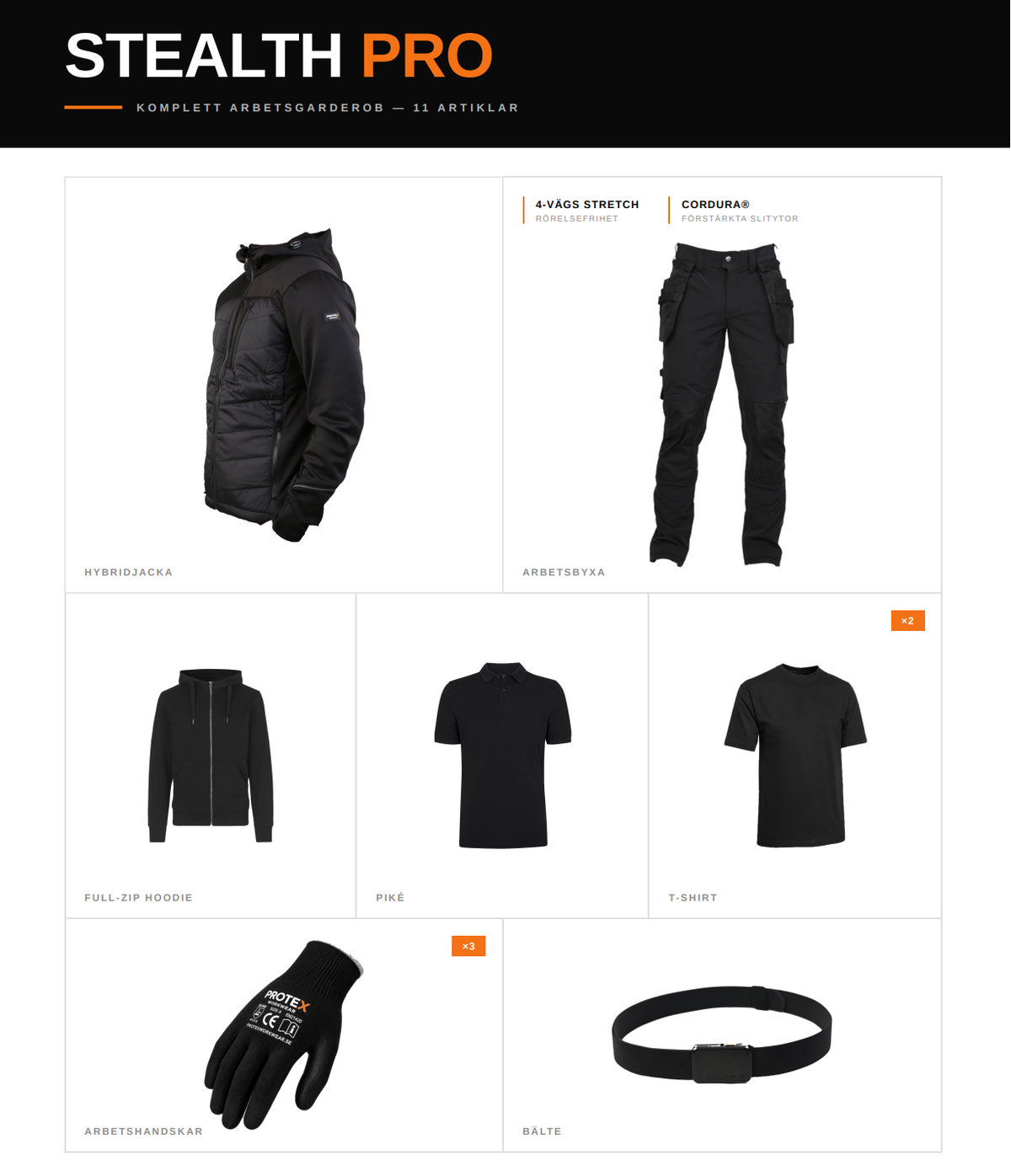 Protex Startpaket - Stealth Pro – arbetsplagg från Protex Workwear